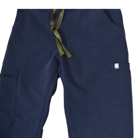 FIGS Technical Collection Navy Blue Scrub Pants XXS Petite Jogger Cargo Style Dr - Picture 10 of 10